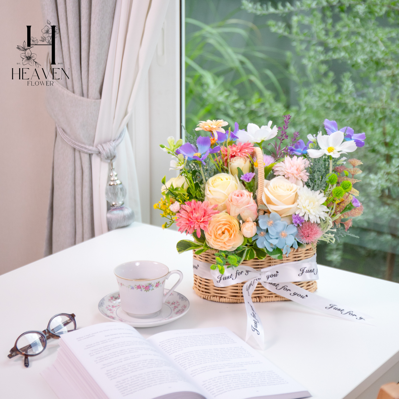 White lilies in golden light